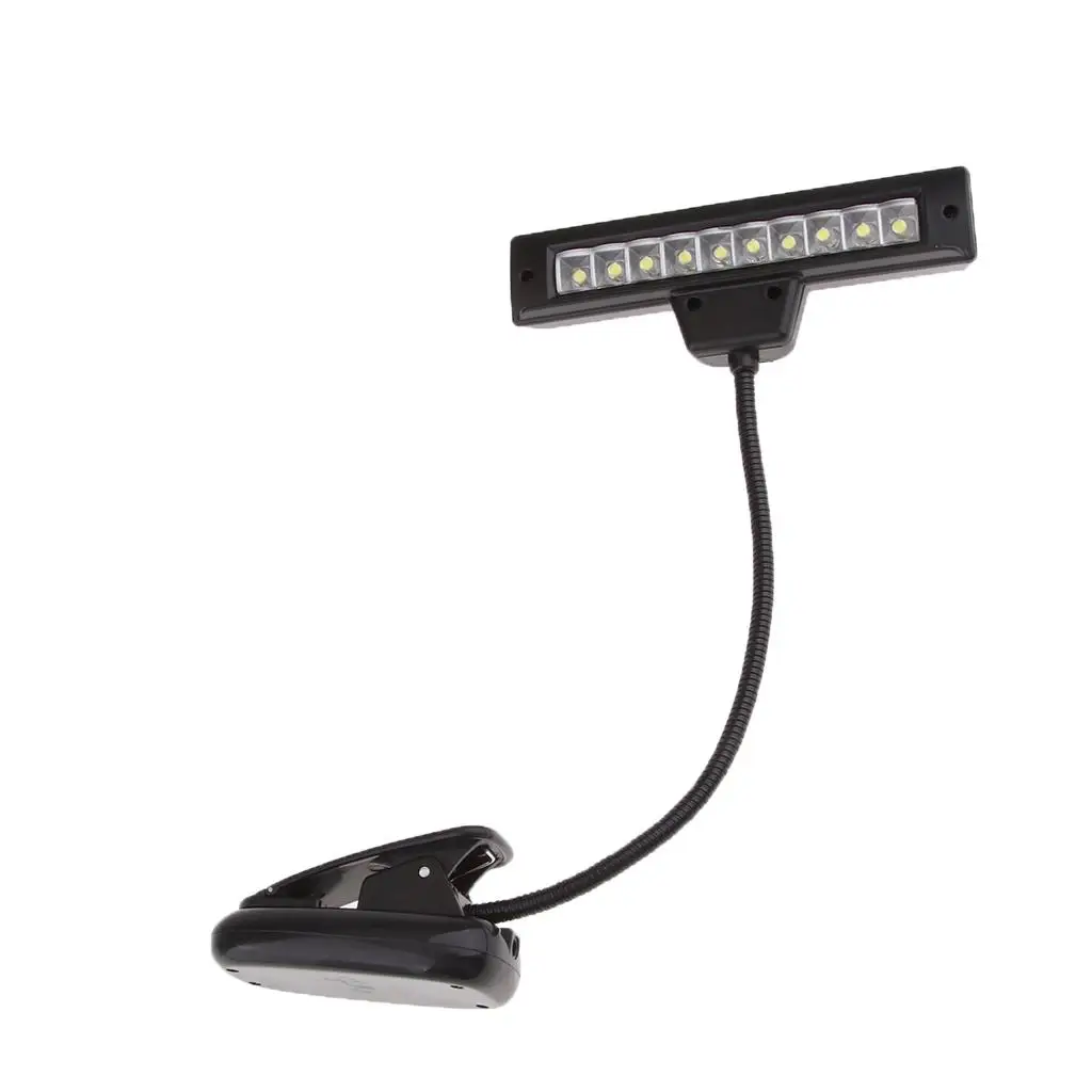 Rechargeable USB 10 LED Lamp for Piano Music Score Stand Book Reading Light - Image 4