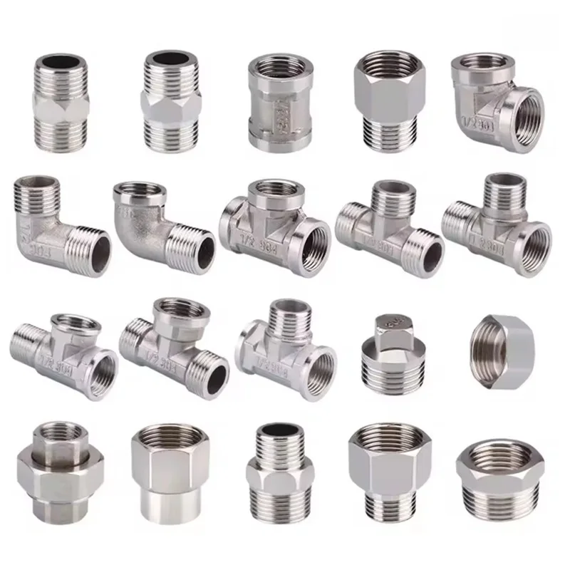 

1/5 шт. нержавеющая сталь 1/2 "3/4" BSP тройник с внутренней и наружной резьбой, уменьшающий колено, адаптер для стыкового соединения, переходник, муфта, сантехнические фитинги
