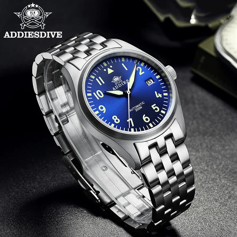 ADDIESDIVE MY-H2 Automatic Mechanical Watches with Blue/Black/Green Dail 200m Dive Luminous Watches Sapphire Steel WristWatches