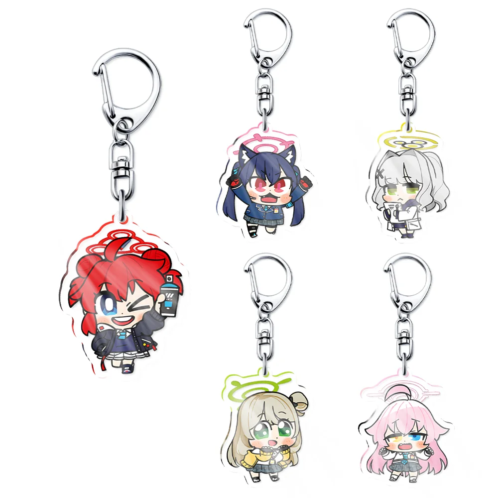 6CM Anime Blue Archive KeyChain for Men Kuromi Serika Izayoi Nonomi Pendant Key Ring Acrylic Car Key Chain Keyring Party Gift