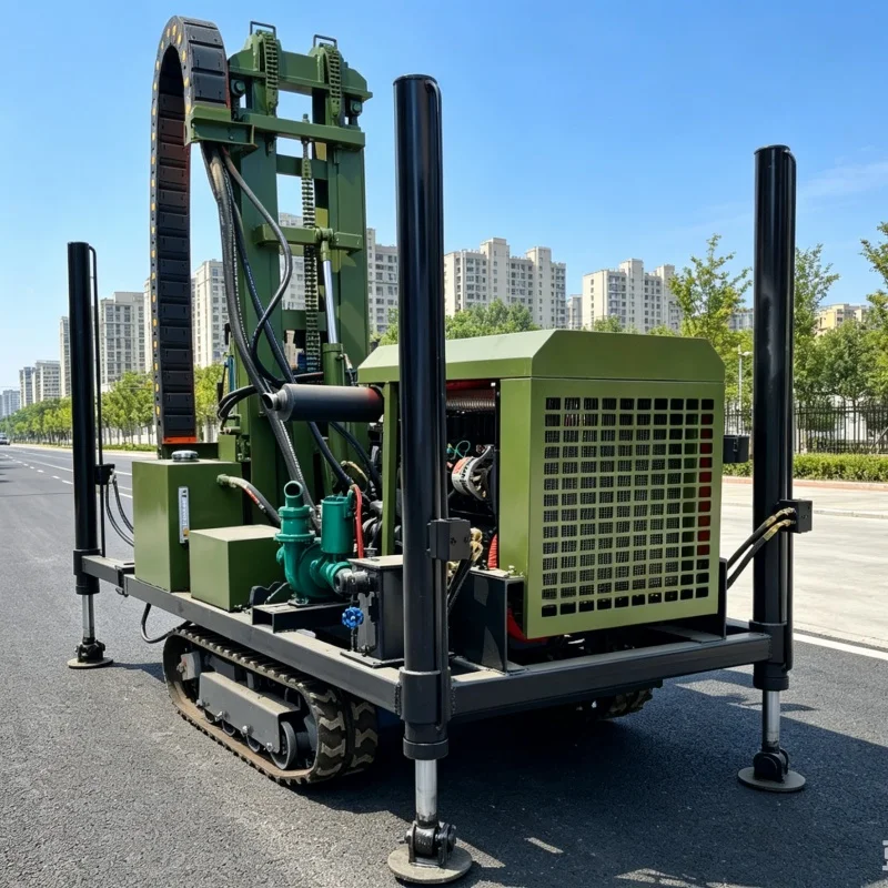 Customized Full‑hydraulic Pneumatic Water Well Drilling Rig, Rock Deep‑well Drilling Machinery for Mountain Field Operations