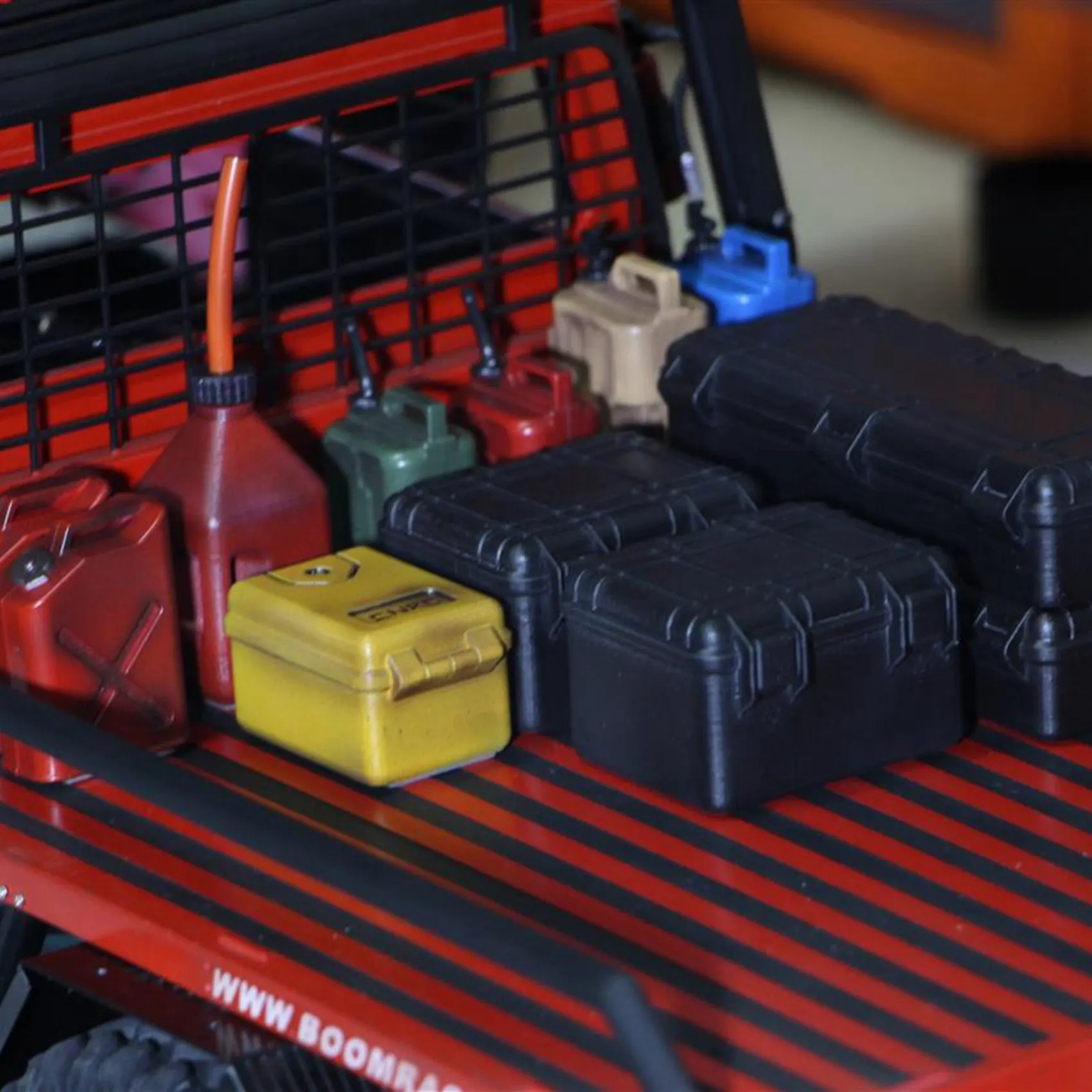 AS96-6 個プラスチック Rc カー収納ボックス装飾ツールトラクサス Trx4 軸 Scx10 90046 D90 1/10 Rc クローラーアクセサリー赤