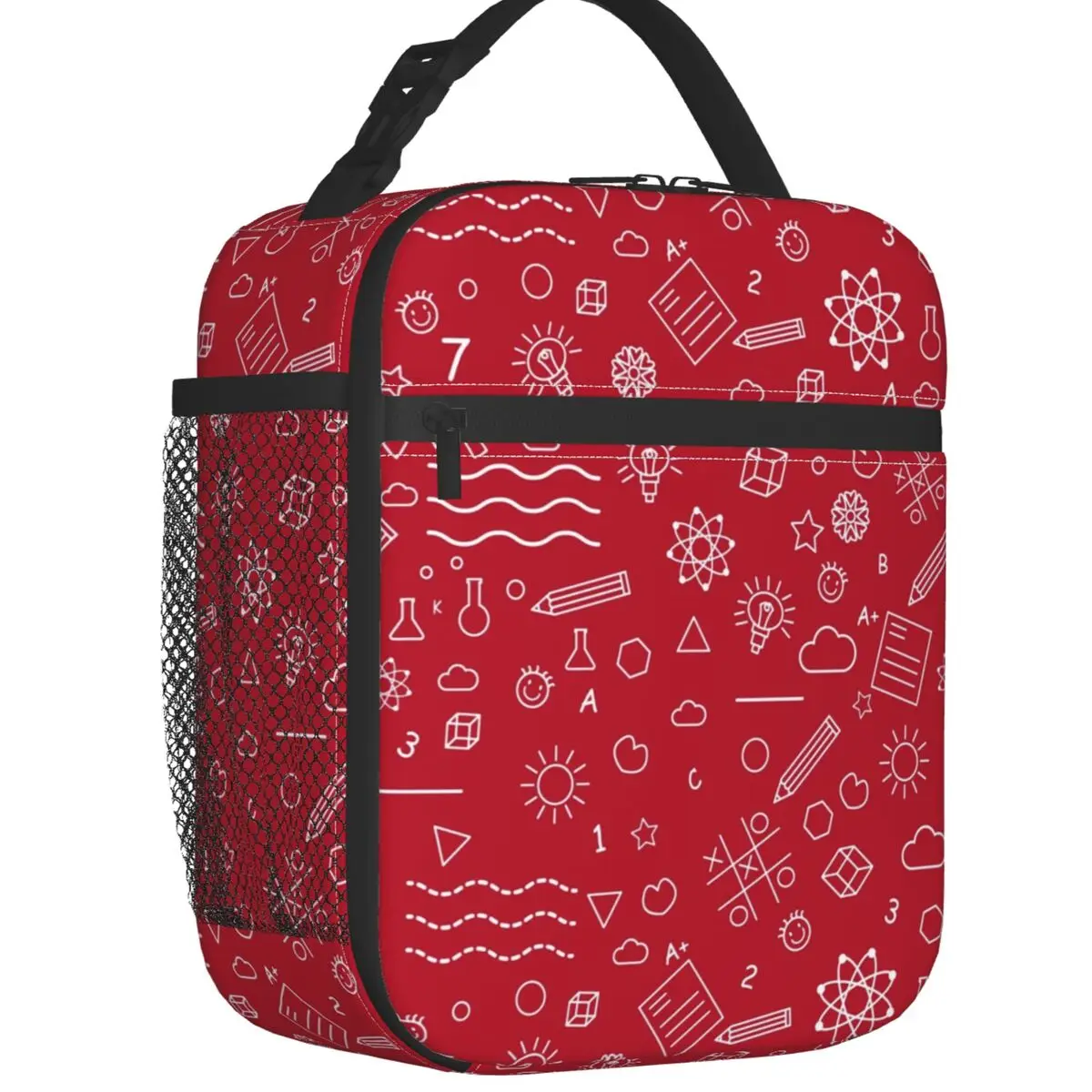 escola-criancas-lapis-canetas-desenho-padrao-isolado-almoco-saco-para-mulheres-resuable-refrigerador-termico-lancheira-criancas-escola