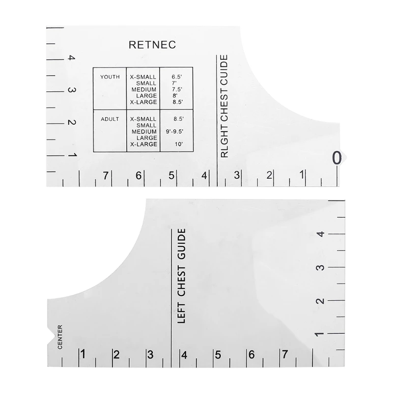 T-Shirt Alignment Ruler Centering Tool Placement Graphic Guide Printed T-Shirt DesignRuler Ruler Guide Size Chart