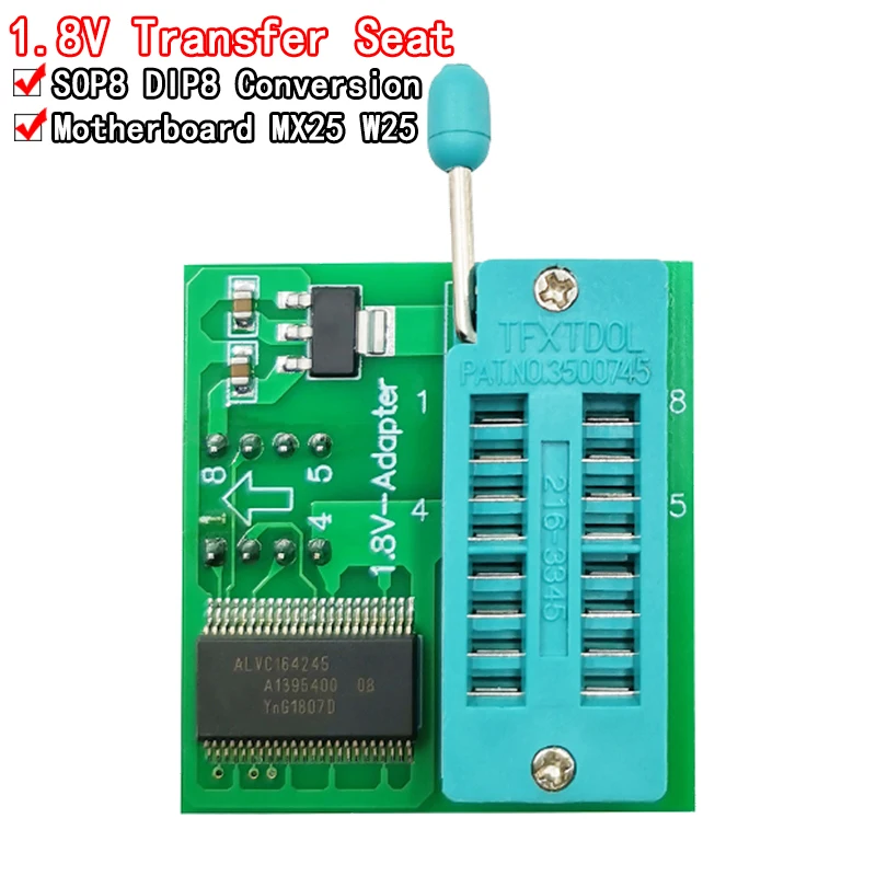 Adapter 1,8 V do Iphone lub płyty głównej 1,8 V SPI Flash SOP8 DIP8 W25 MX25 do programatorów TL866CS TL866A EZP2010 EZP2013 CH341