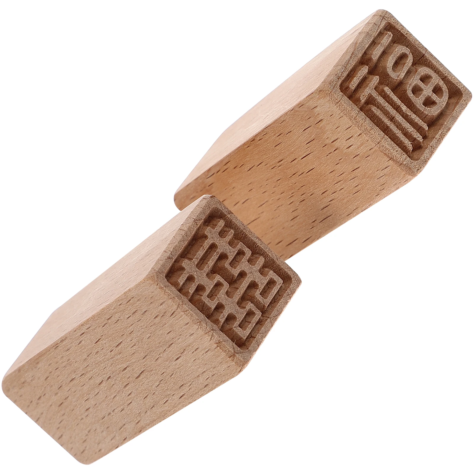 

2pcs Clay Mold Stamp Creative Cake Decoration Tool DIY Baking Wood Style Stencils Smooth Pattern Sushi Dessert Molds Storage