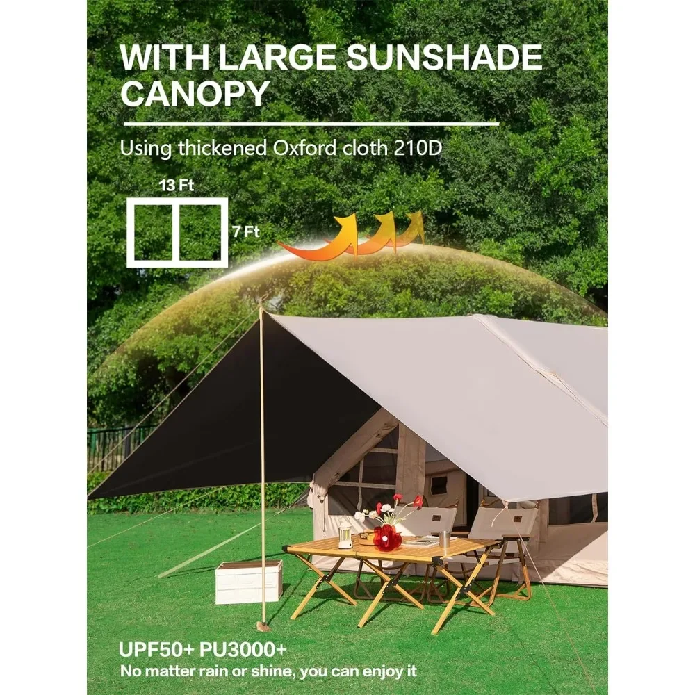 Inflatable Camping Tent with Picnic Blanket, Easy Setup Waterproof Outdoor Oxford Tents with Mosquito Screen, Camping Tent