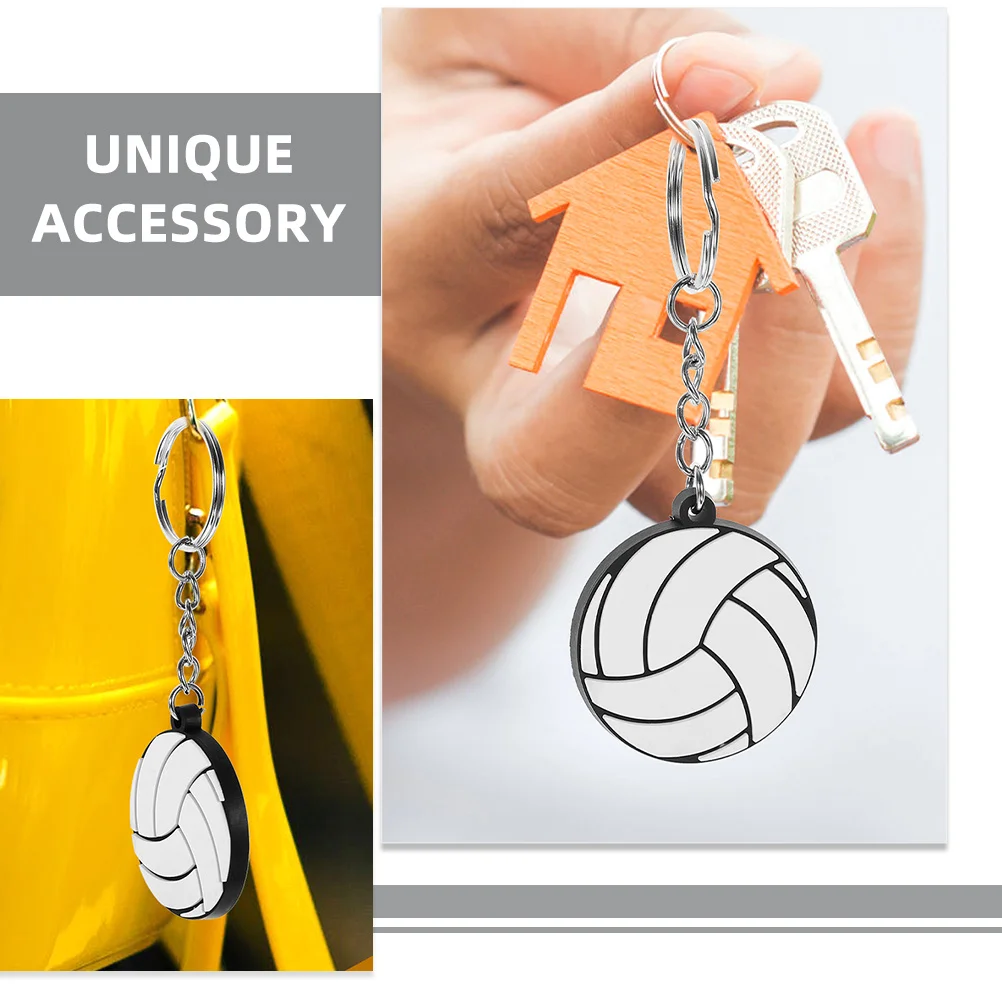

10Pcs Compact Volleyball Keychain PVC Metal Pendant for Backpack Purse Luggage Decorative Portable Bag Accessory