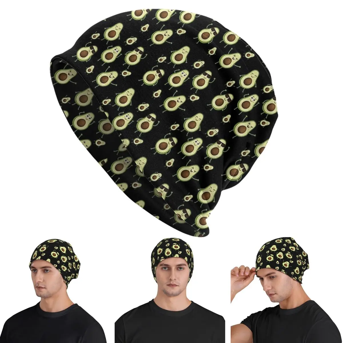

Милые шапки с рисунком авокадо Skullies, теплые осенне-зимние уличные шапки, вязаные шапки для мужчин, женщин и взрослых