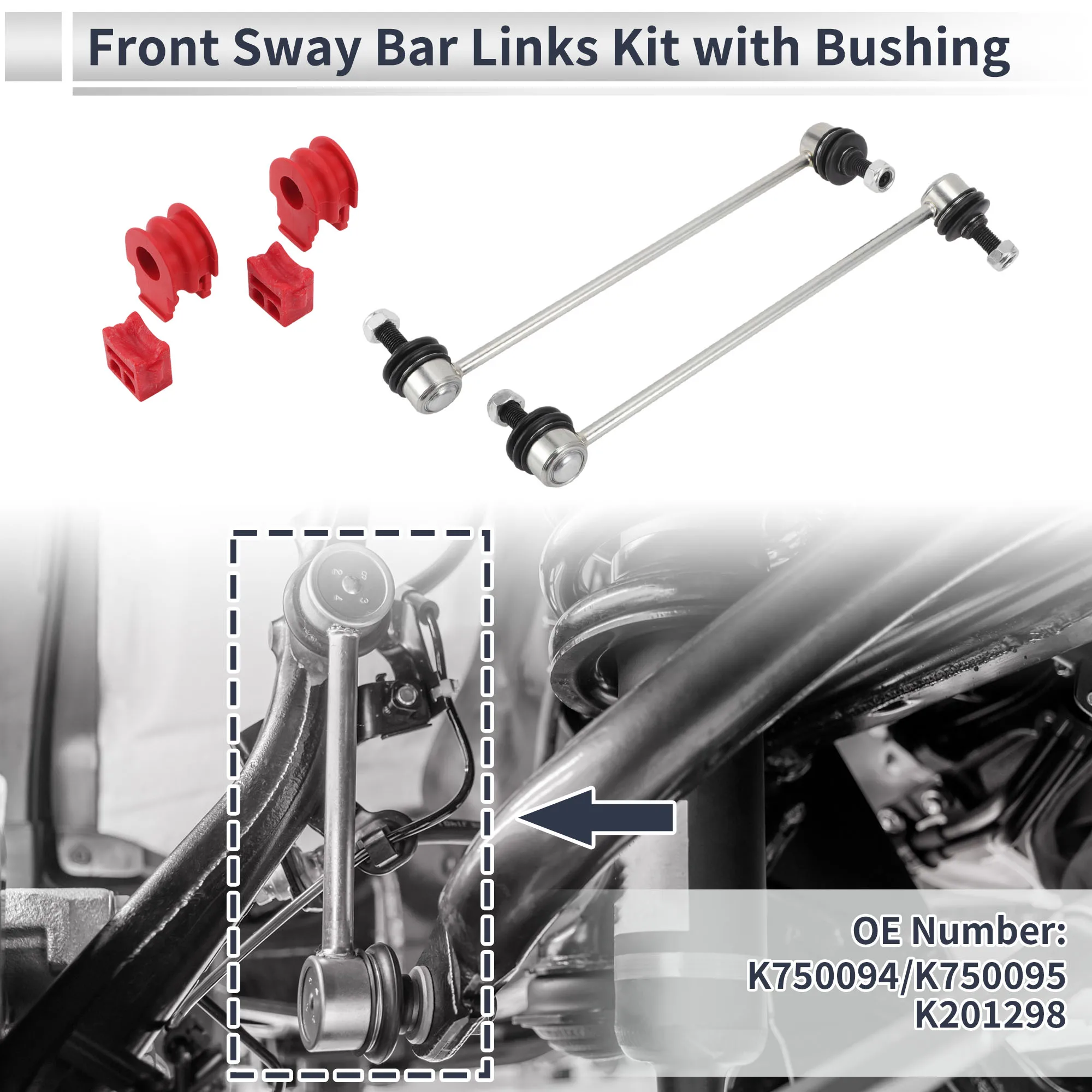 

UXCELL Front Stabilizer Bar Links with 2 Pcs Bushing for Nissan Rogue 08-13 No.K750094