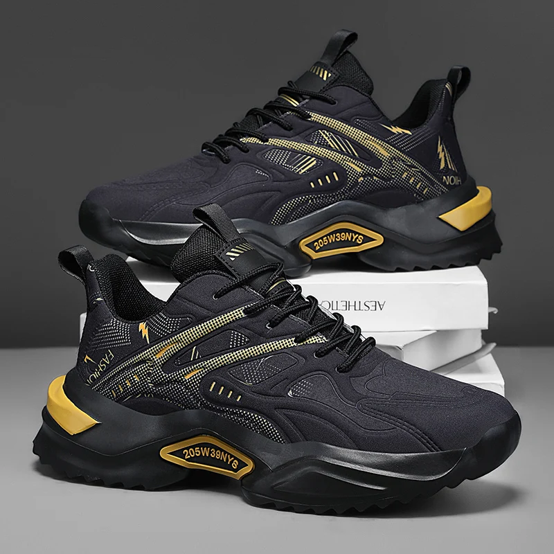 

Men Sports Shoes Comfort Lace Up Outdoor Running Breathable Wear-resistant Soft Leather Casual Walking Shoes for Teen