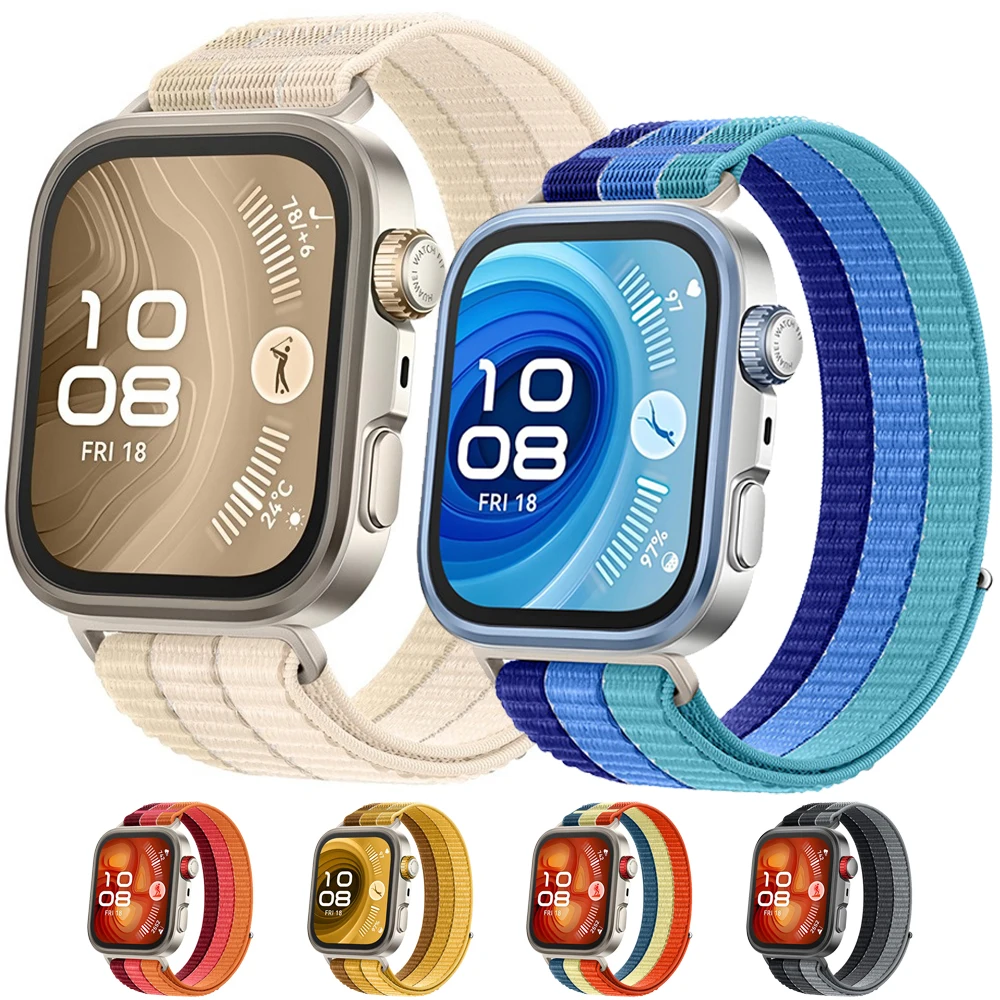 

Nylon Woven Loop Strap for Huawei Watch Fit 4 Pro Sports Smartwatch Wristband for Huawei Watch Fit 3/4 Breathable Bracelet Band