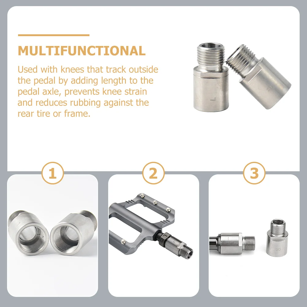 

2pcs Bicycle Pedal Spacers Wear-Resistant Sturdy Extenders For Comfortable Riding Compact Bike Accessories Durable Pedal Adapter