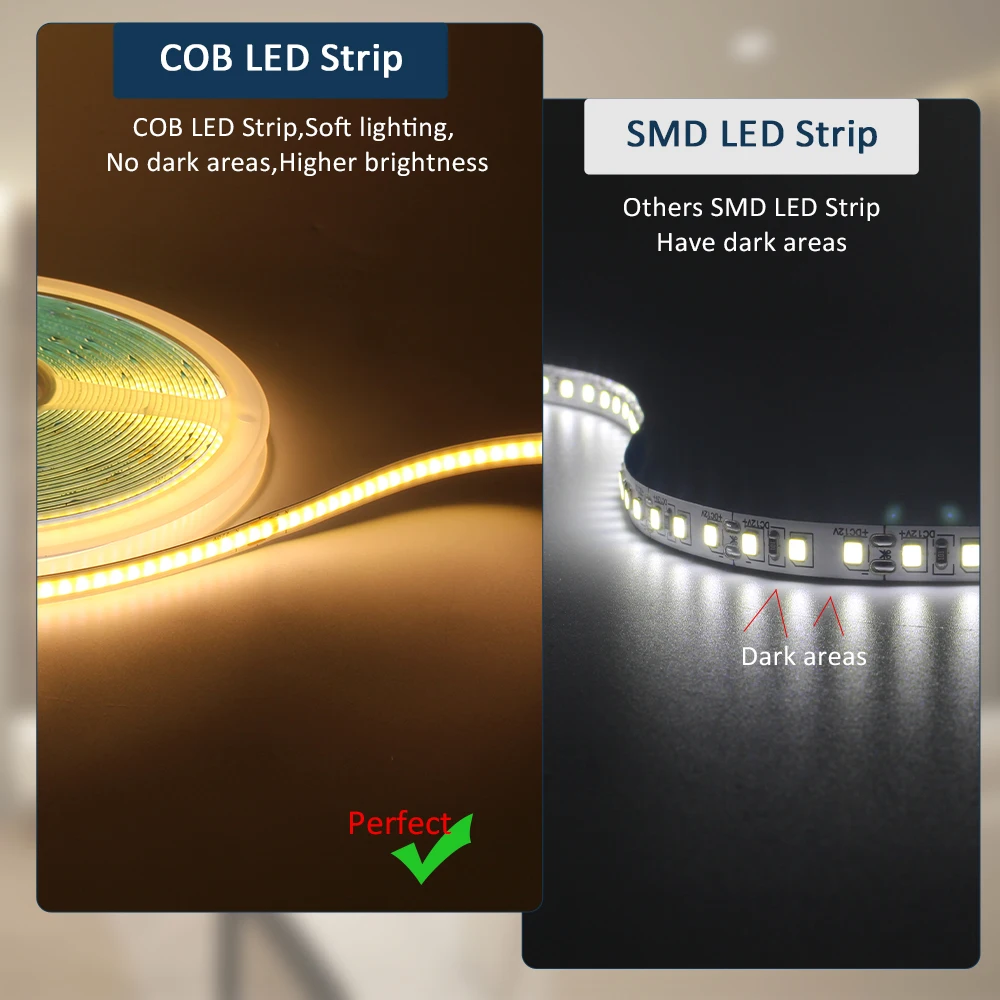 COB LED Strip Lights 220V 230V AC 5M 10M Elastyczna taśma LED FOB Ribbon Stripe 240LEDs Ciepłe, zimne białe oświetlenie liniowe