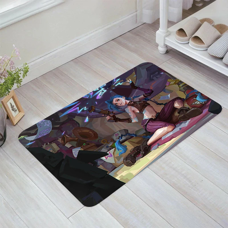 L-League Of L-Legends Jinx Floor Mat Carpets Room Rugs Kitchen Rug Balcony Home Doormat Entrance Door Foot Carpet Mats Bathroom