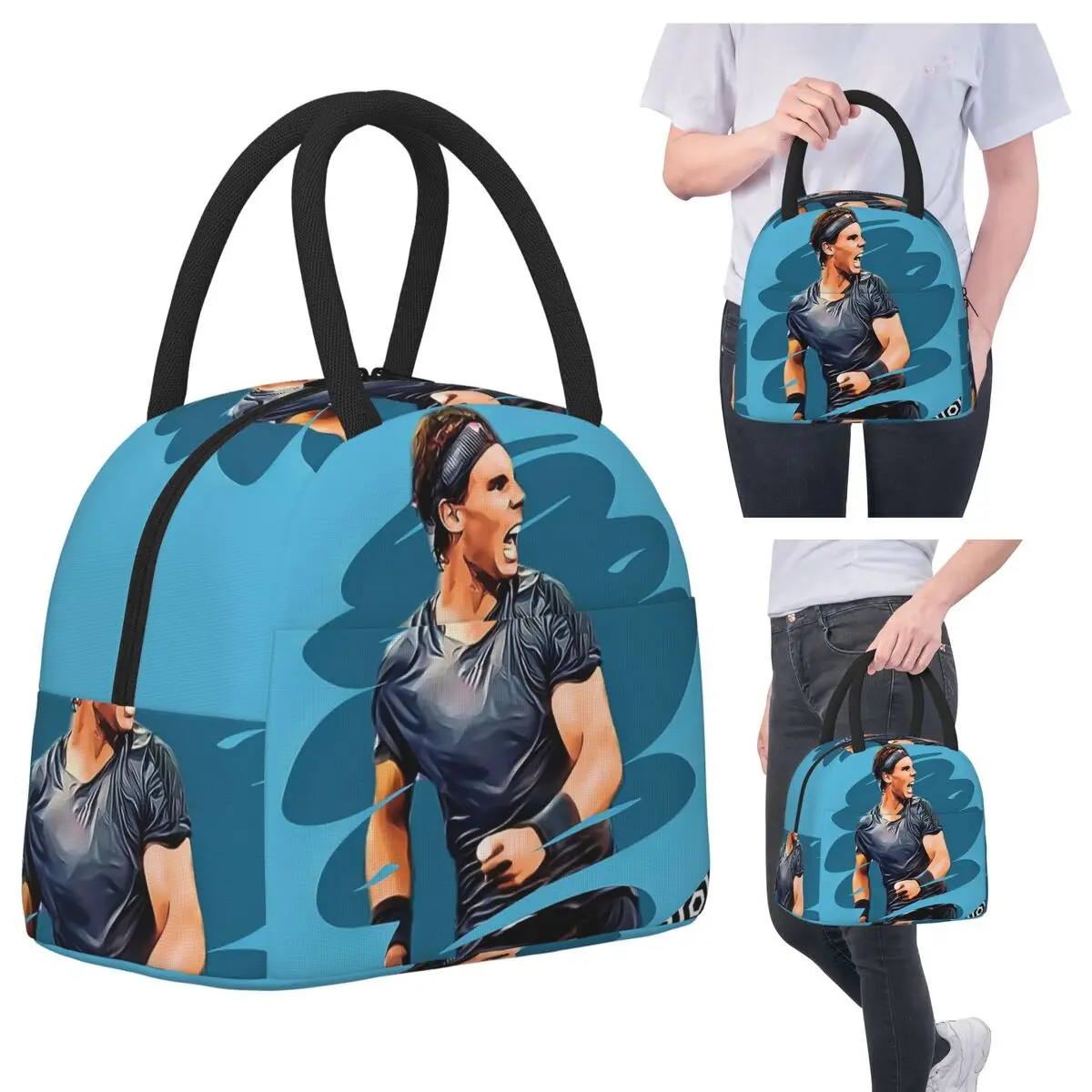 

Rafael Nadal Insulated Lunch Bag for Kids School Cooler Thermal Food Box Tote Portable Lunch Boxes Container