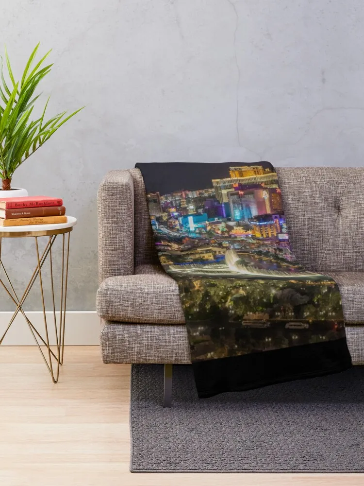 Las Vegas, Nevada - Iconic Skyline - Popular Travel Destination Throw Blanket For Sofa Thin Decorative Bed Blankets