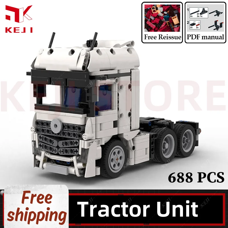 KEJI MOC 4x2 Truck 6x2 Tractor Unit Engineering Vehicle Model Building Blocks Bricks Kits Kids Toys for Children Boys Gifts