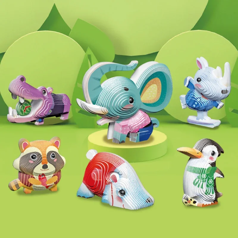 

Three-dimensional paper puzzle 3D animal model ornaments DIY children's handmade paper mold toys