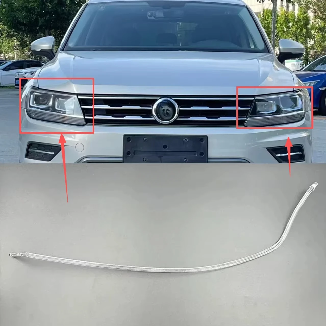 NEW For Volkswagen Tiguan L 2017 2018 2019 2020 Headlight DRL Light Guide Bar Daytime Running Light Tube Acrylic Tube DRL Strip