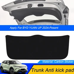 For BYD YUAN UP 2024-Present Car PU Leather Anti-kick Trunk Pad Weather Dustproof Protect Tailgate Sticker Auto Accessories