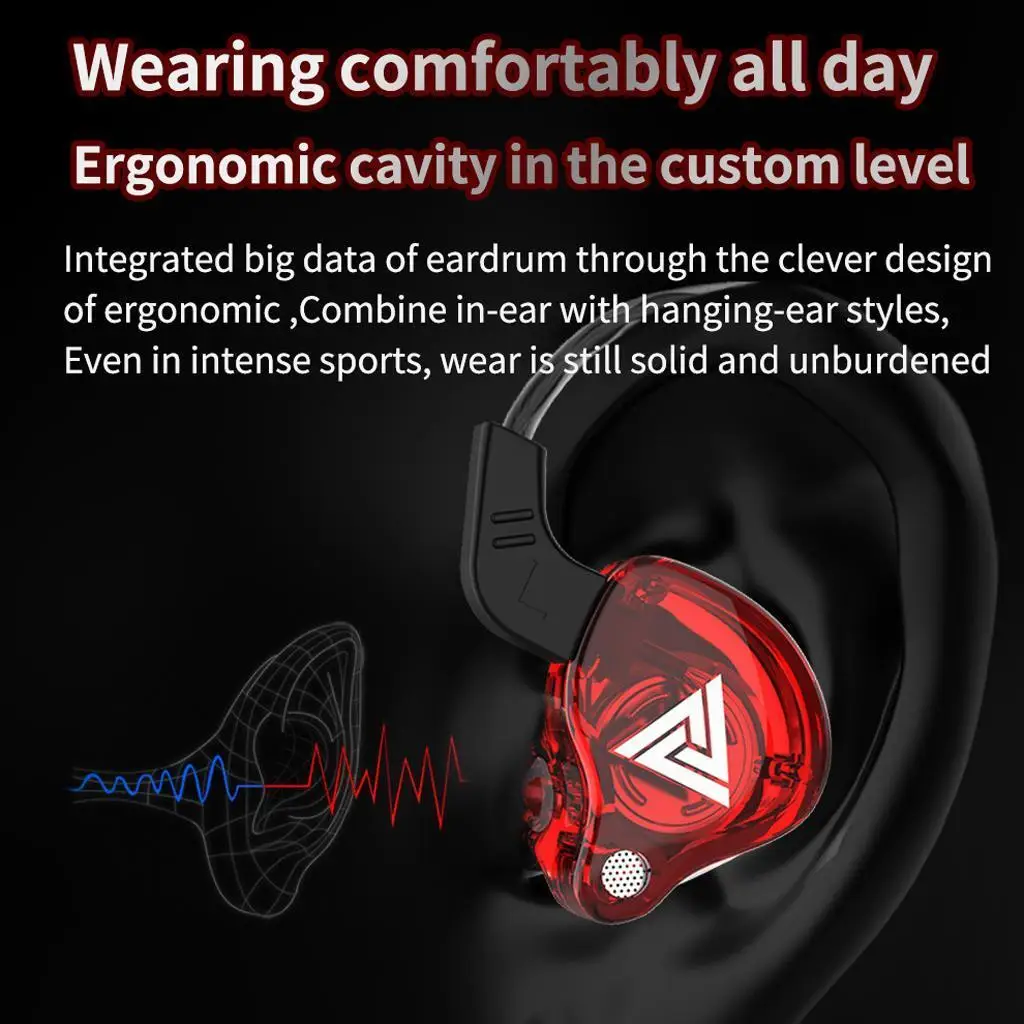 Original QKZ AK6 Wired Headphones Dual Drive HiFi Earphone with Microphone 3.5mm Sport Running Music Earbuds Bass Stereo Headset