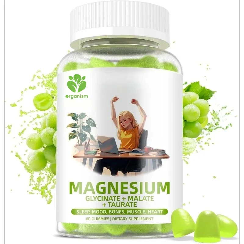 

Adult Magnesium Compound Supplement Gummies: Glycine Taurine Gummies - Supporting Skeletal and Muscle Health 60 Gummies
