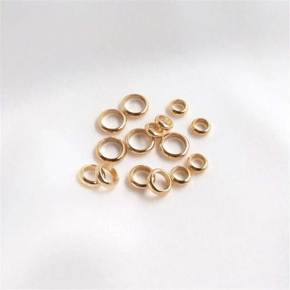 

14K Gold Plated Closed ring bracelet necklace connecting ring divider without opening small circle DIY first accessories