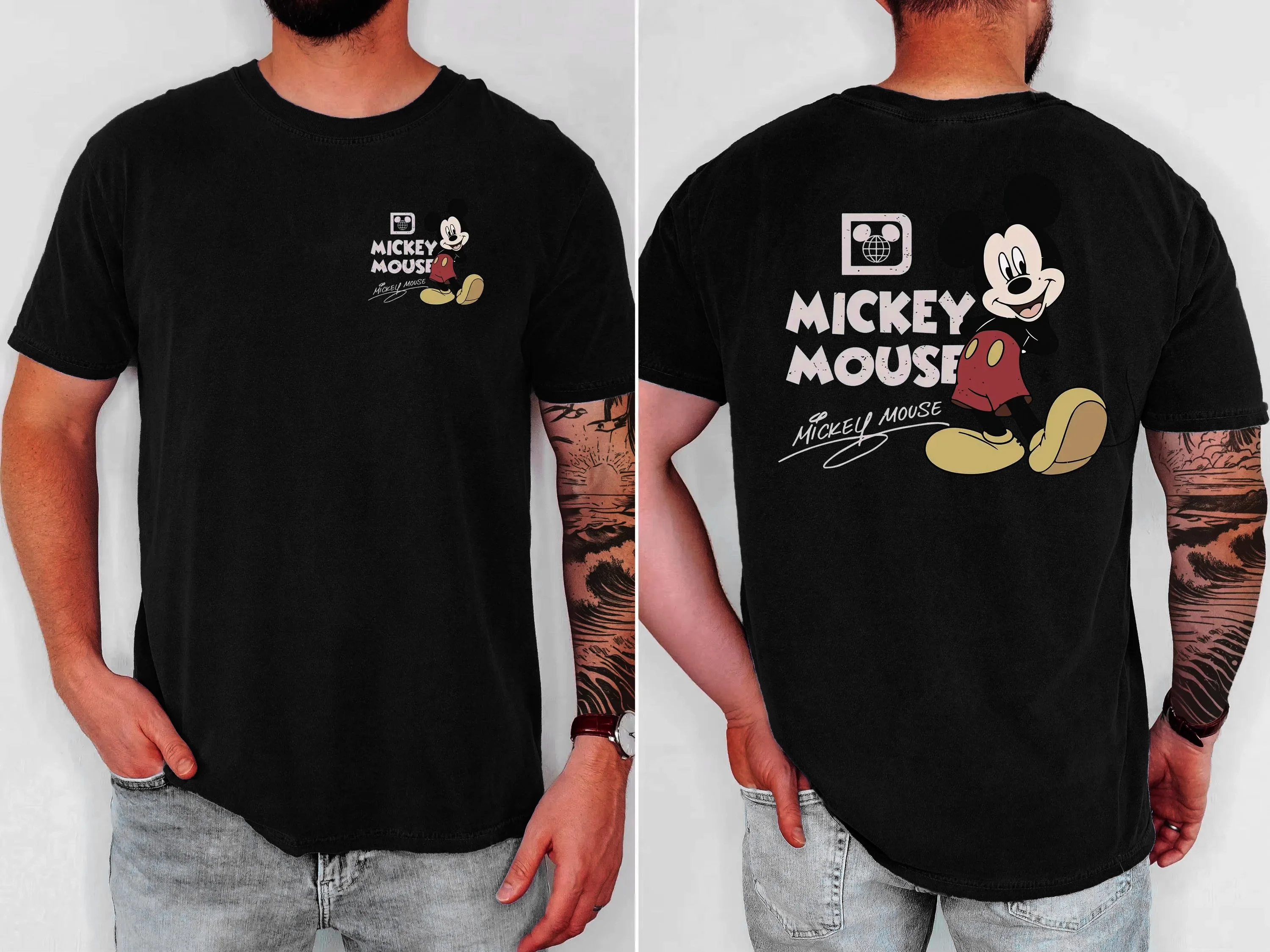

Мужские футболки с Микки Диснеем, винтажные удобные цвета, летние повседневные хлопковые топы большого размера с короткими рукавами, дышащие футболки