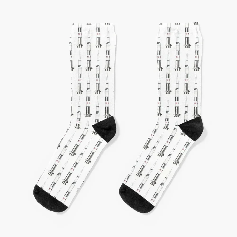 

Saturn V Rocket Socks christmass gift sport halloween funny gift Women Socks Men's