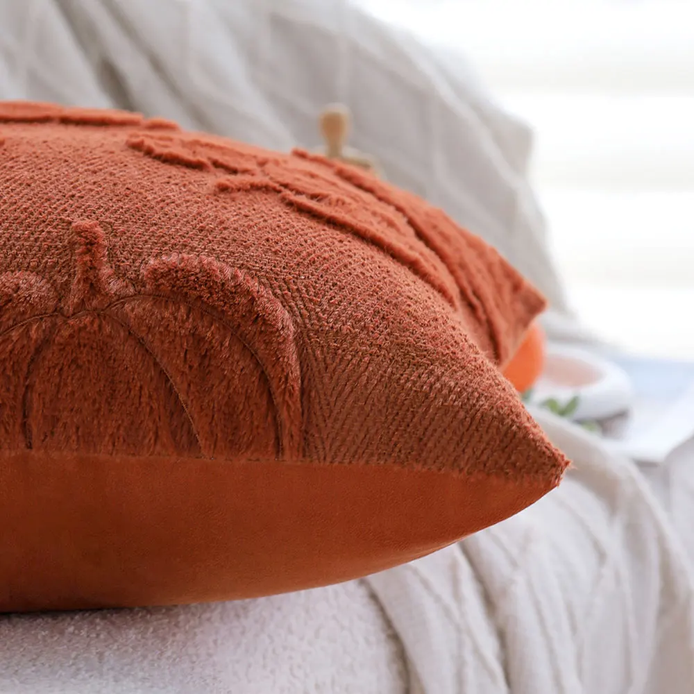 Plush Pumpkin Pillowcase 30x50/45x45/50x50 Orange Decorative Cushion Cover for Sofa Bed Couch Soft Fluffy Home Decor Pillowcase - view 5