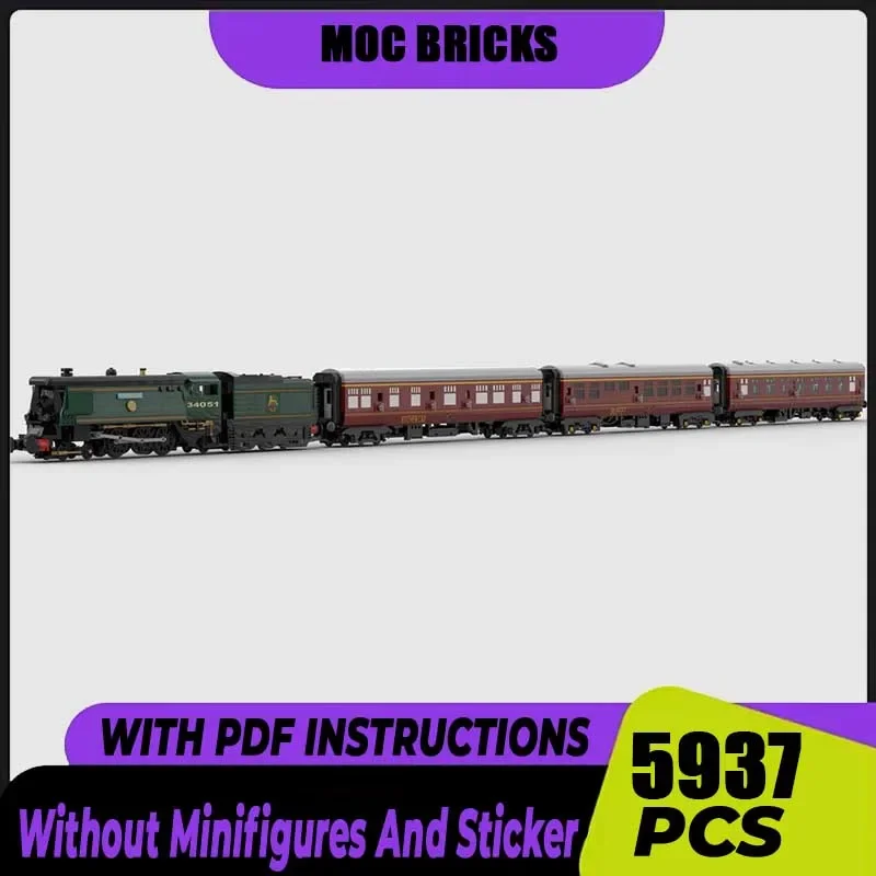 

Moc Building Battle of Britain Class Locomotive and Meal Train Bricks Technology Blocks Construstion Toy DIY Set Assembly Gifts