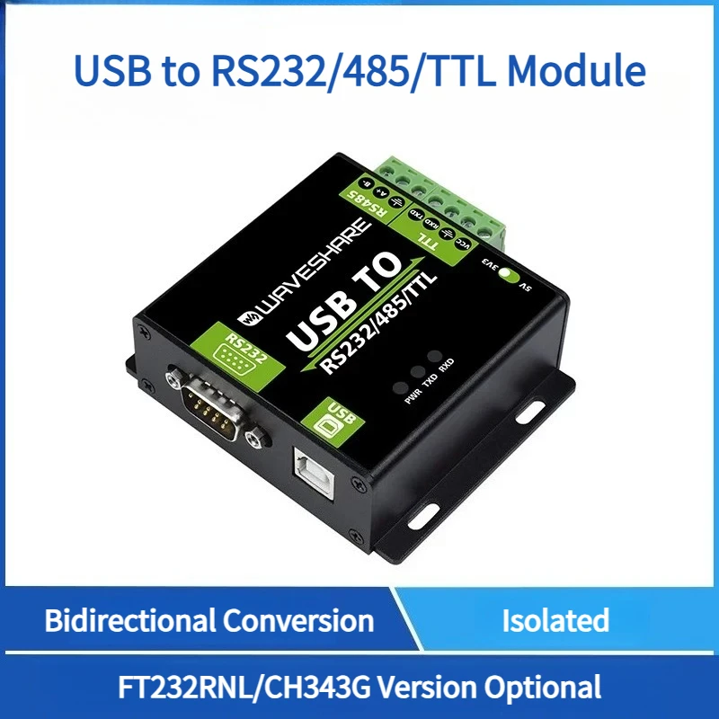 FT232 RNL cH343G USB to Rs232/485 TTL Serial Converter Isolated for PLC Embedded Debug Waveshare