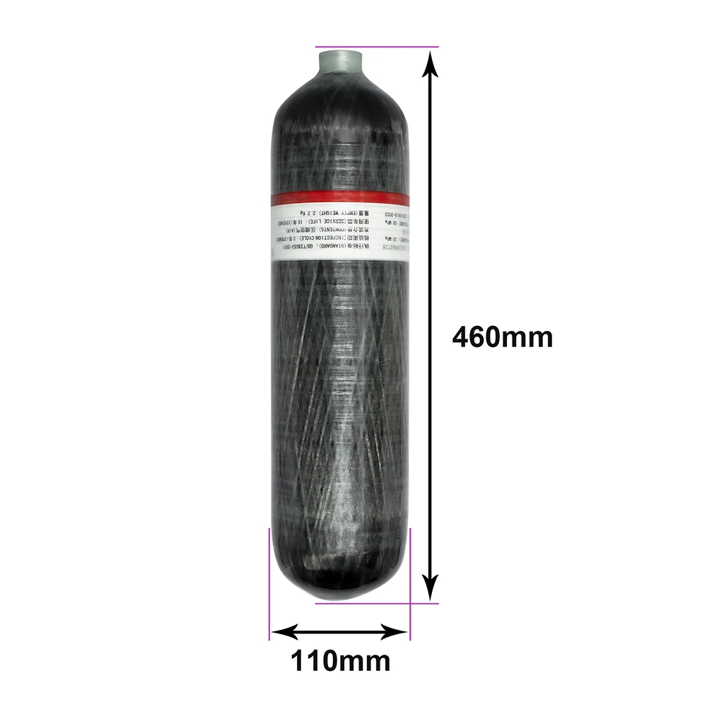 TUXING 4500Psi 3L Carbon Fiber Cylinders 300Bar High Pressure Cylinders Scuba Diving Tank for Firefighting Diving M18*1.5