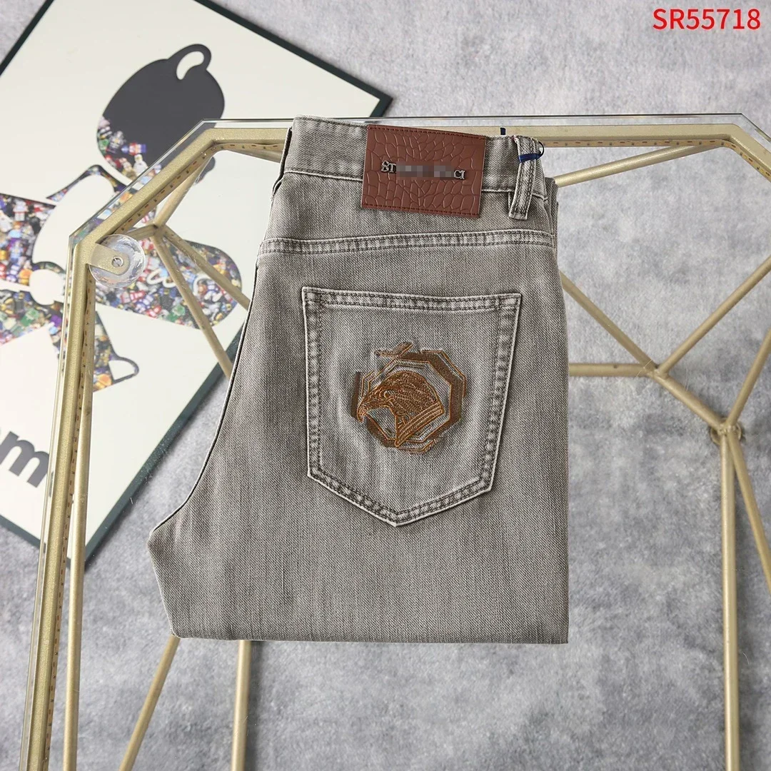 

OECHSLI Jeans Thin Cotton Men 2025 Spring Summer new Fashion Embroidery comfortable outdoors Big size 29-42 Pants