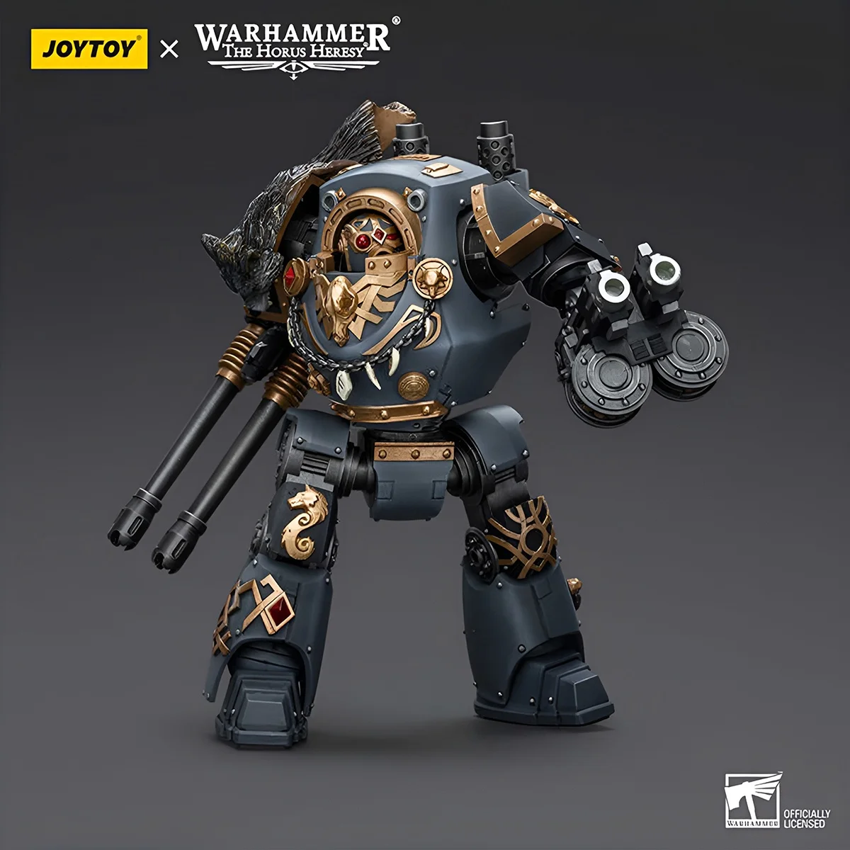 JOYTOY Warhammer Space Wolves figura de acción Contemptor Dreadnought con Gravis Bolt Cannon Joint modelo móvil Anime estatua Juguetes