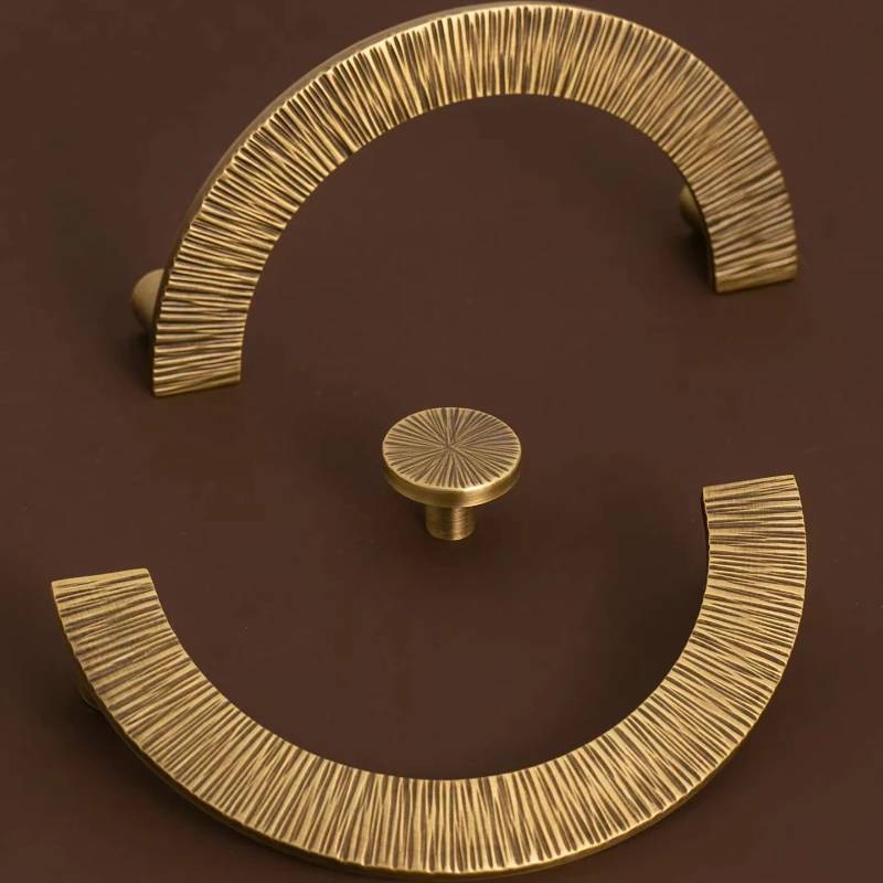 Handgefertigter Schranktürgriff aus Bronze, Halbmond-Knöpfe, Schrank-, Schreibtisch- und Schubladen-Griffe, Möbelbeschläge, Küchenzubehör – Detail 3
