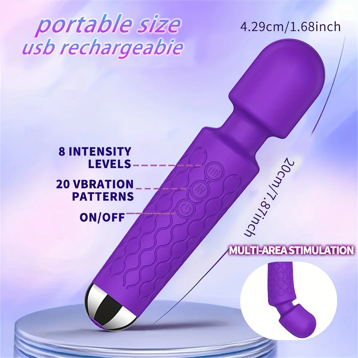 AV هزاز عصا مدلك شخصي البظر محفز لعبة الجنس للنساء 20 الاهتزاز 8 سرعة قابلة للشحن الهزاز الصغير ألعاب جنسية