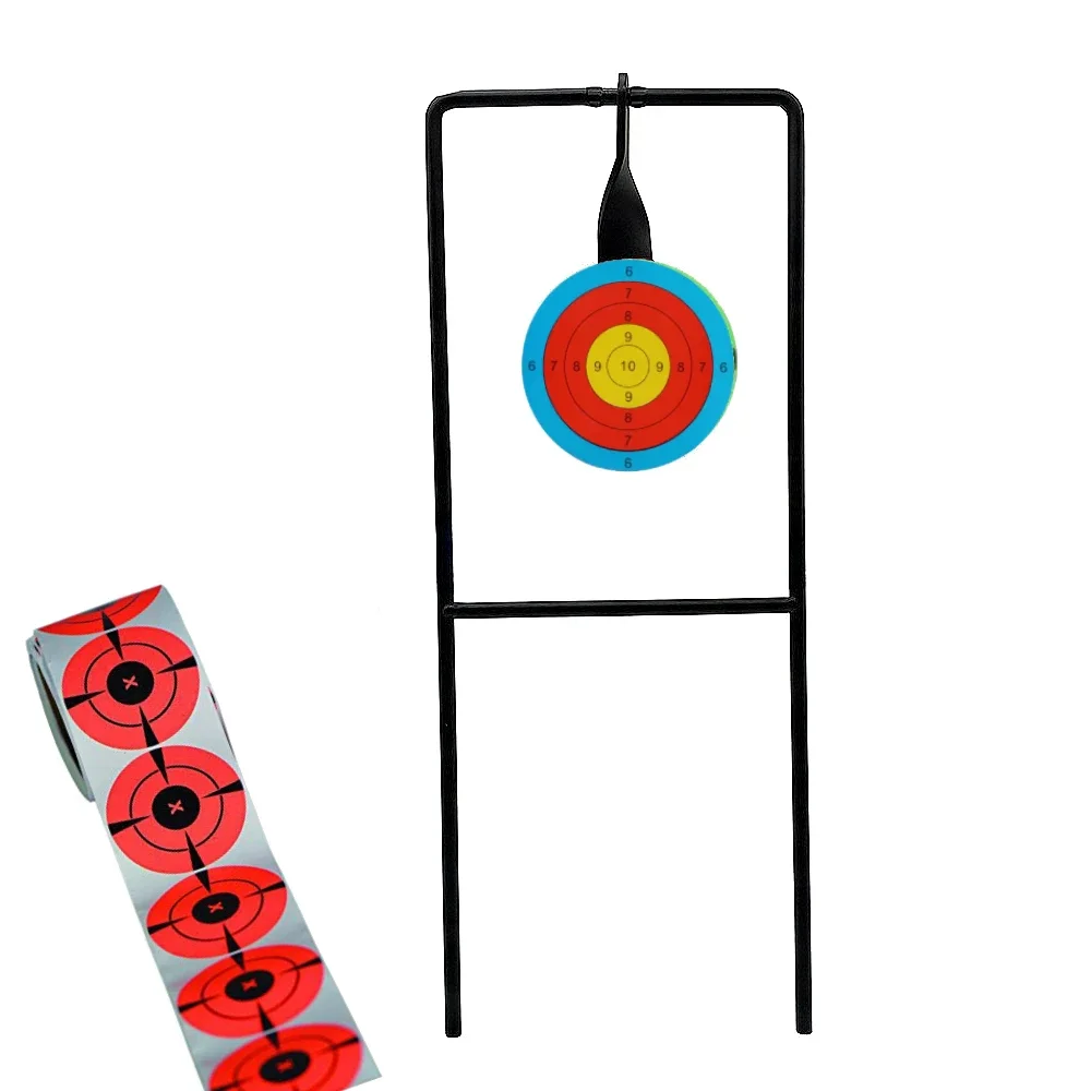 Carbon Steel Spinning Shooting Target, With Splatter Target Stickers, Outdoor Shooting Practice for NERF, BB Blaster, Slingshot