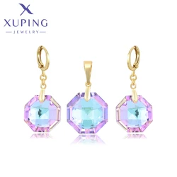 Xuping Vocation Gift Elegant Jewelry Round Crystal Jewelry Set with Necklace and Earring for Women Party Gift A00916102