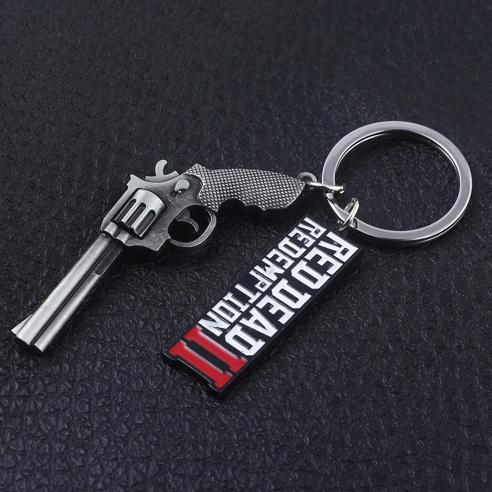 Game RDR2 Arthur Morgan Revolver Keyring Red Dead Redemption 2 Keychain Pendant Fans Gift Cosplay For Men Women Backpack Jewelry