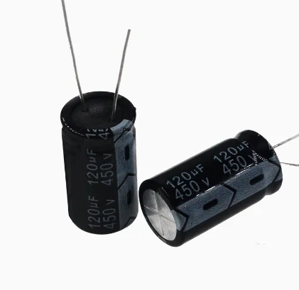 10pcs/lot 120UF high frequency low impedance 450v 120UF aluminum electrolytic capacitor size 18*30 mm 20%