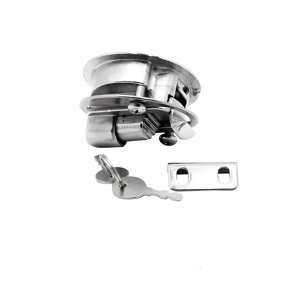 316 Stainless Steel Boat 62mm Turning Lock Hatch Lift Handle Flush Mount Cabinet Latch With Key Boat Accessories Marine Hardware