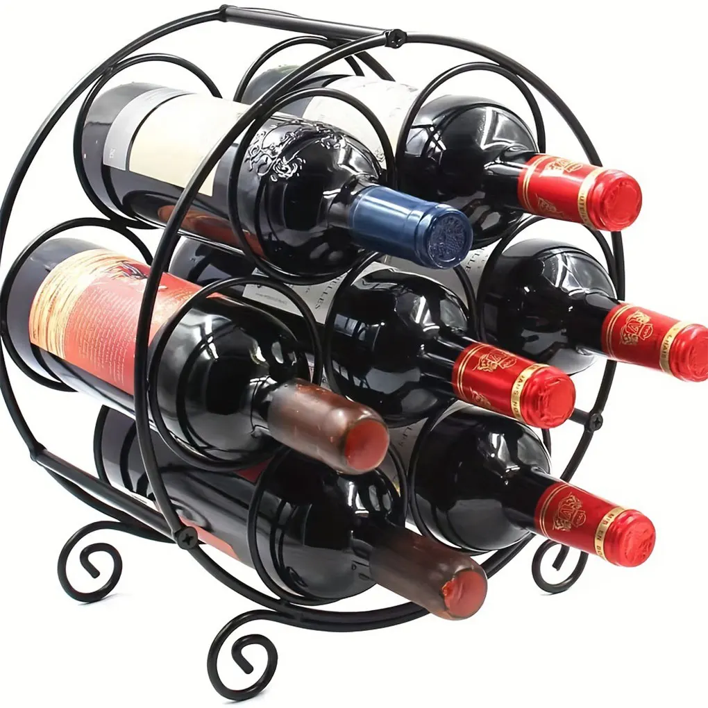 European Style 7 bottles of metal wrought iron Art wine rack Fashion simple detachable freestanding Champagne wine rack Family