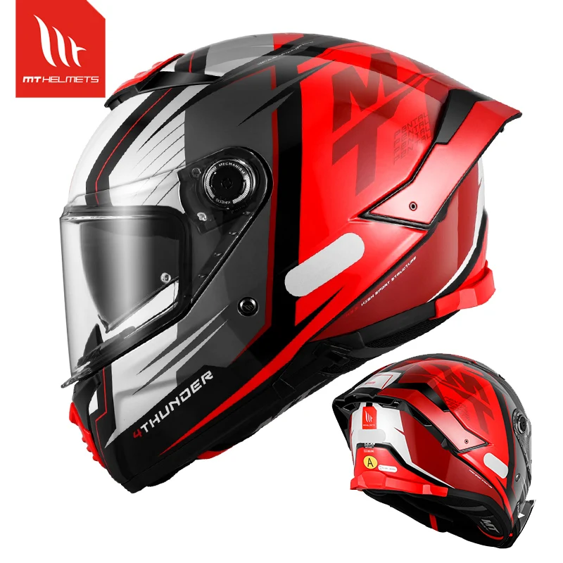 MT Manufacture Thunder 4 SV Full Face Helmets for Men Women Professional Ece R22.06 Dot Approved New ABS Box Cascos Para Moto