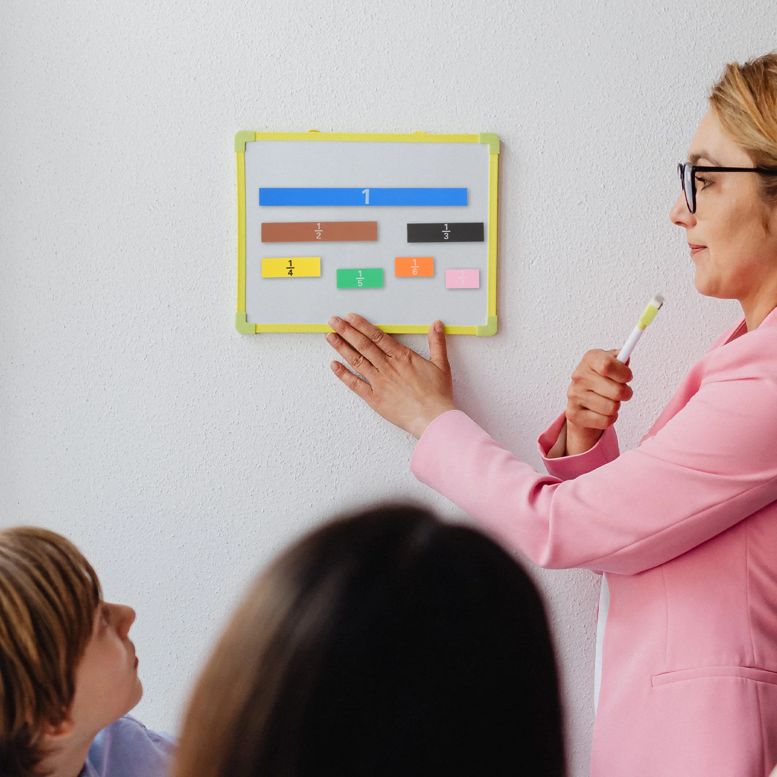 Azulejos de fracciones magnéticas para pizarra blanca, juguetes manipuladores, tiras preescolares grandes