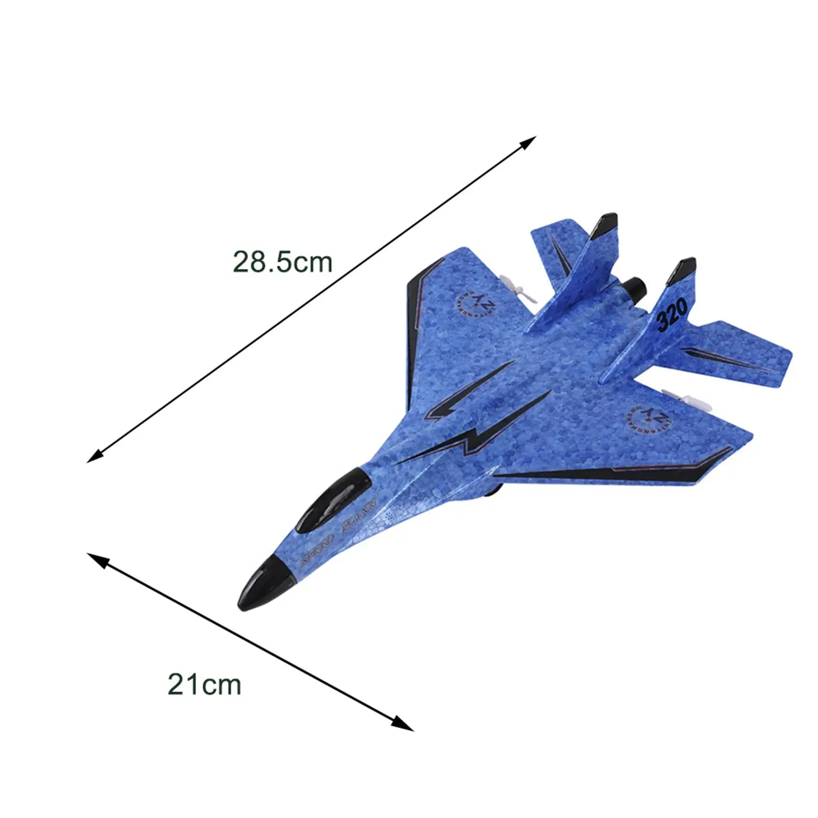 Fixed Wing Aircraft 2 Channels with Flash Light Jet Fighter Anti Falling RC Glider Easy to Fly for Kids and Adults Outdoor Toys