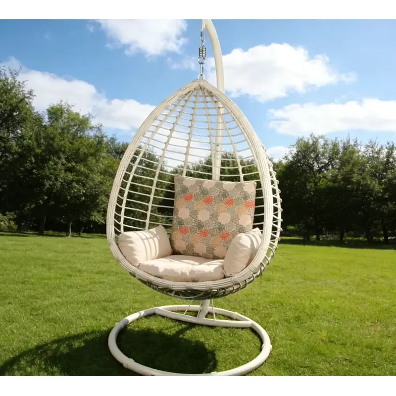 Rattan Hanging Egg Chair Outdoor Garden Swing Bed Wicker Hammock Seat Patio Furniture Relaxing Porch Swing Chair for Yard