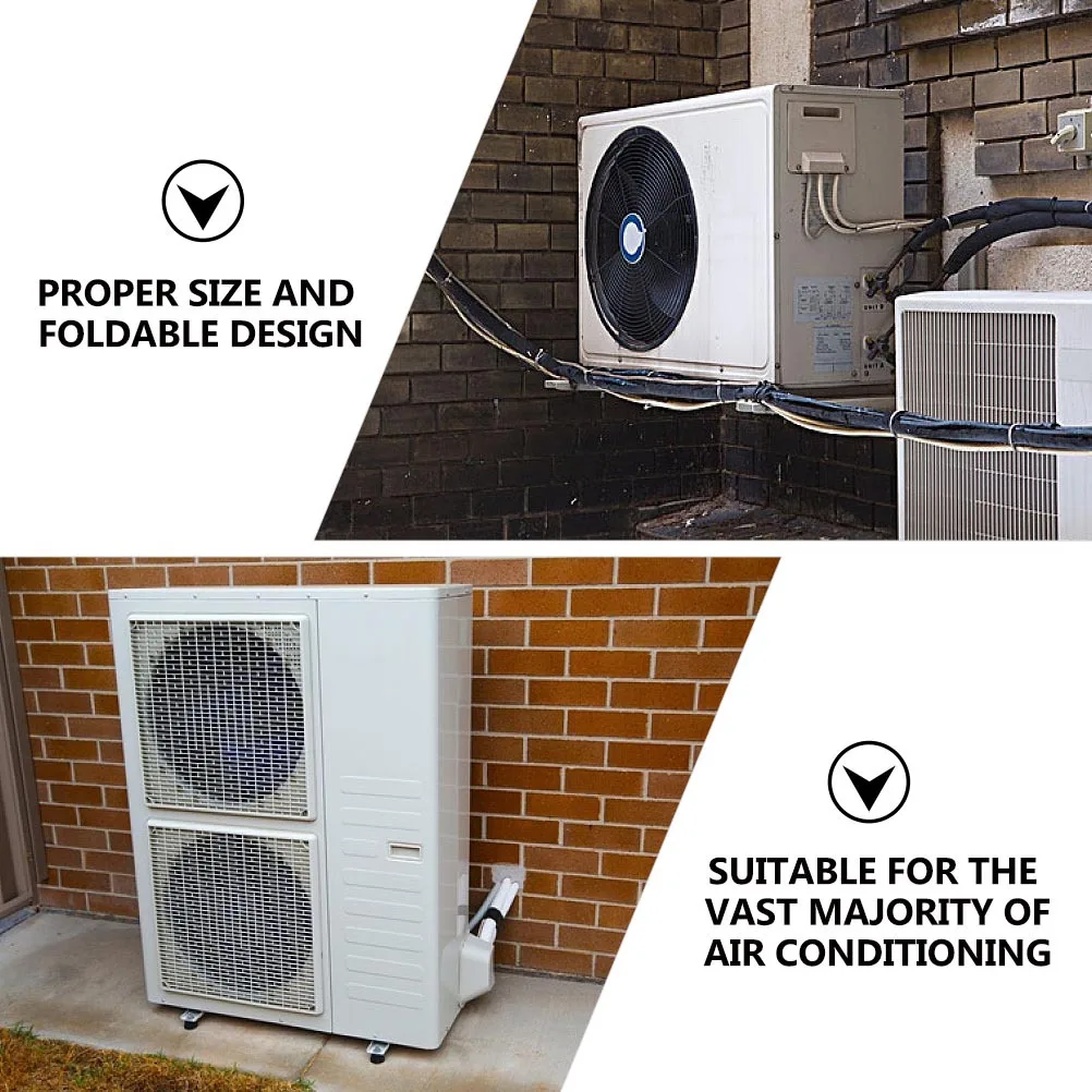 Air Conditioner Cover Polyester Silver Waterproof Protective Cover Foldable for Outdoor Appliance Protection Weather Resistant