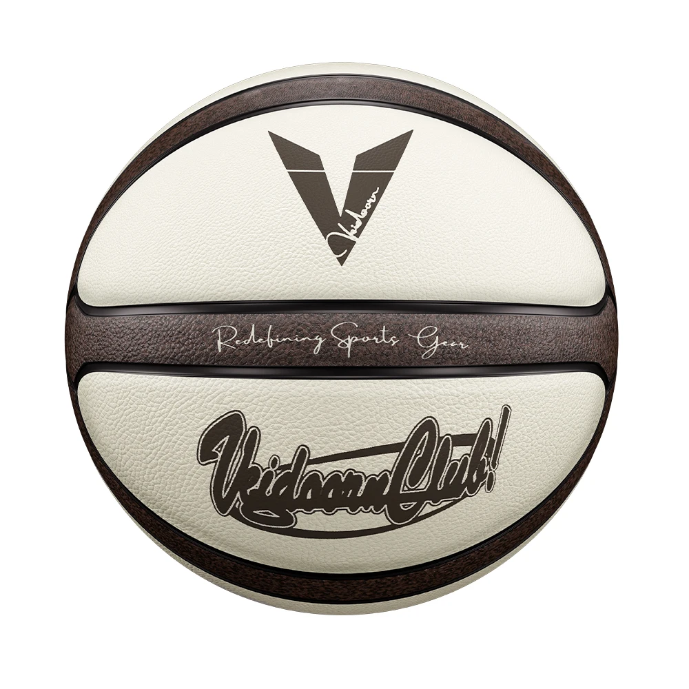 Brown Beige PU Game Basketball Official Size 7 Professional Basketball with 4 Layers Outdoor Durable Ball